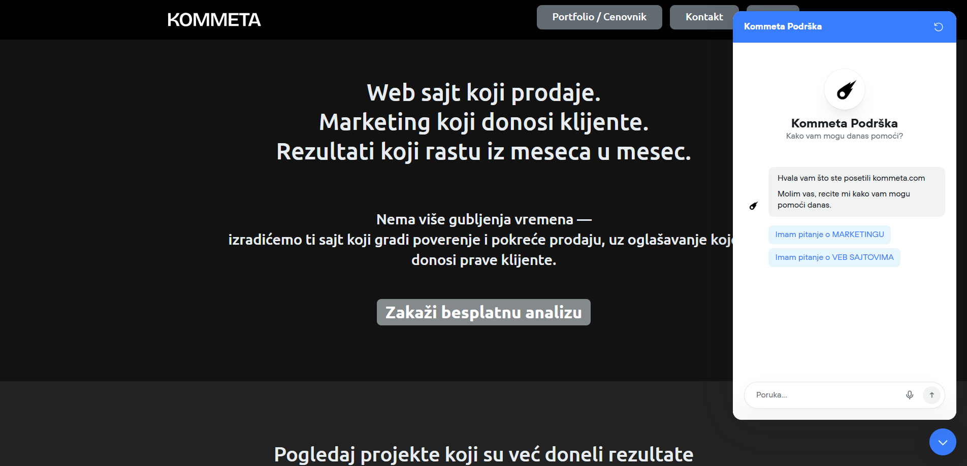 Demo e-commerce bot integracija