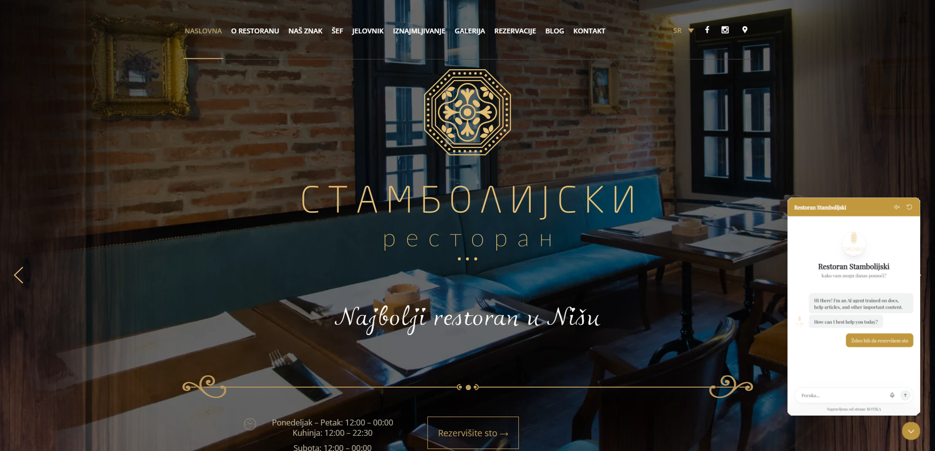 Demo restoran bot integracija