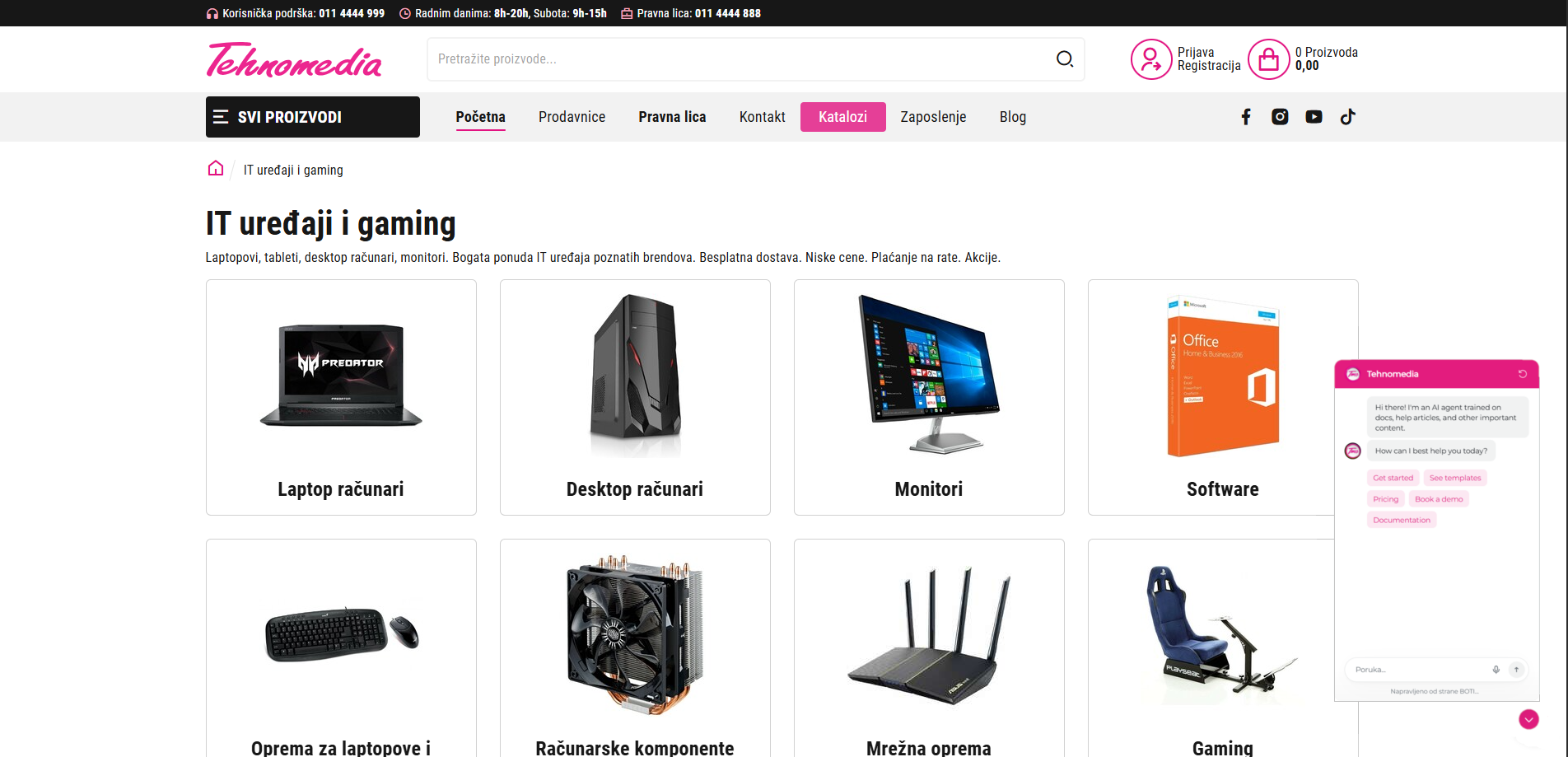 Demo e-commerce bot integracija